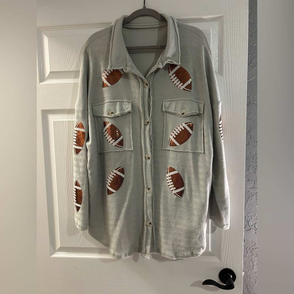 Football Patch Button-Up Jacket - image 1